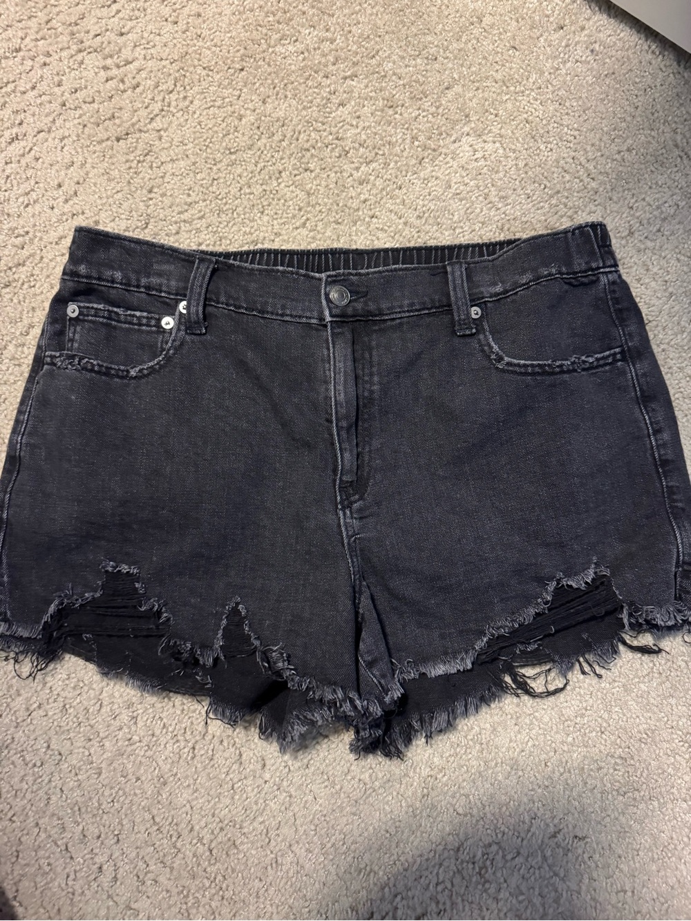 Womens Black Daydream Distressed Denim Shorts